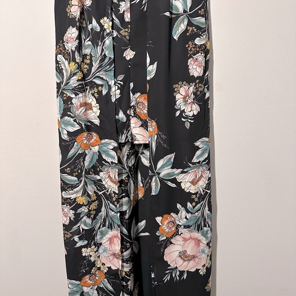 Floral Short Romper with Open Maxi Dress in Navy - Picture 3 of 7